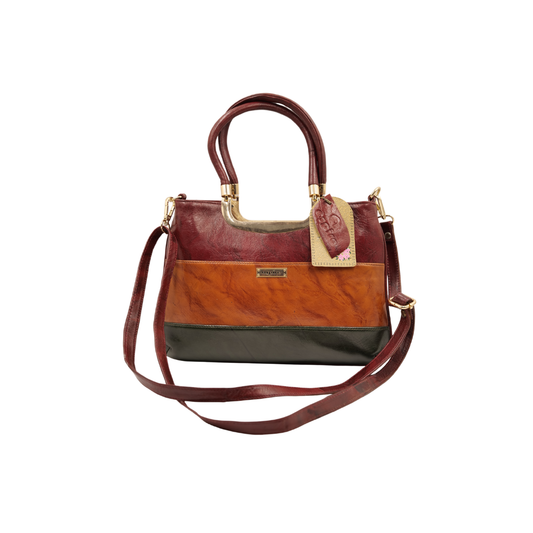 Women’s Multi-Tone Handle & Sling Bag 👜✨ Premium Leather Handbag