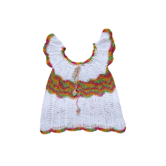 Handmade Crochet Baby Frock Multicolor Summer Dress