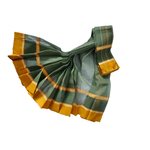 Pure Handloom Cotton Saree Checked Design with Contrast Border