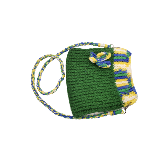 Handmade Woolen Sling Hand Bag Compact Crochet Crossbody Bag