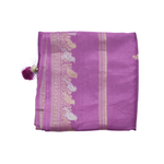 Mysore Crepe Silk Saree Elegant Zari Border with Tassels