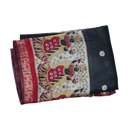 Maheshwari Silk Saree Traditional Kalamkari-Inspired Pallu