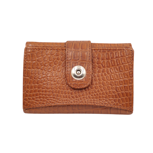 Elegant Textured Leather Wallet for Women 🤎✨ Snap Button Wallet