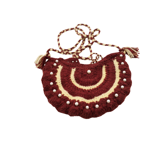 Handmade Crochet Hand Bag Elegant Woolen Designer Bag