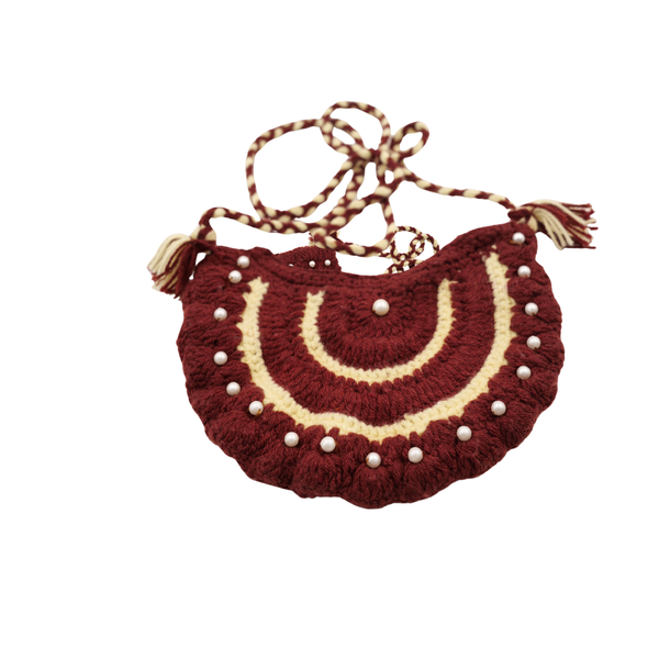 Handmade Crochet Hand Bag Elegant Woolen Designer Bag