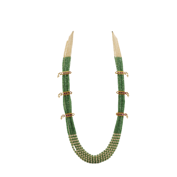 Green Beads Long Haram 💚✨ Multi-Layer Ethnic Necklace