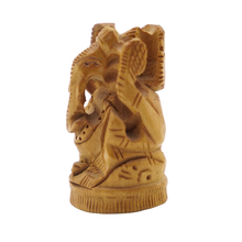 Small Wooden Ganesha Idol Minimal Handmade Spiritual Decor