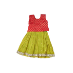 Tissue Patti Dyed Kids Frock Traditional Party Dress (1–9 Years)