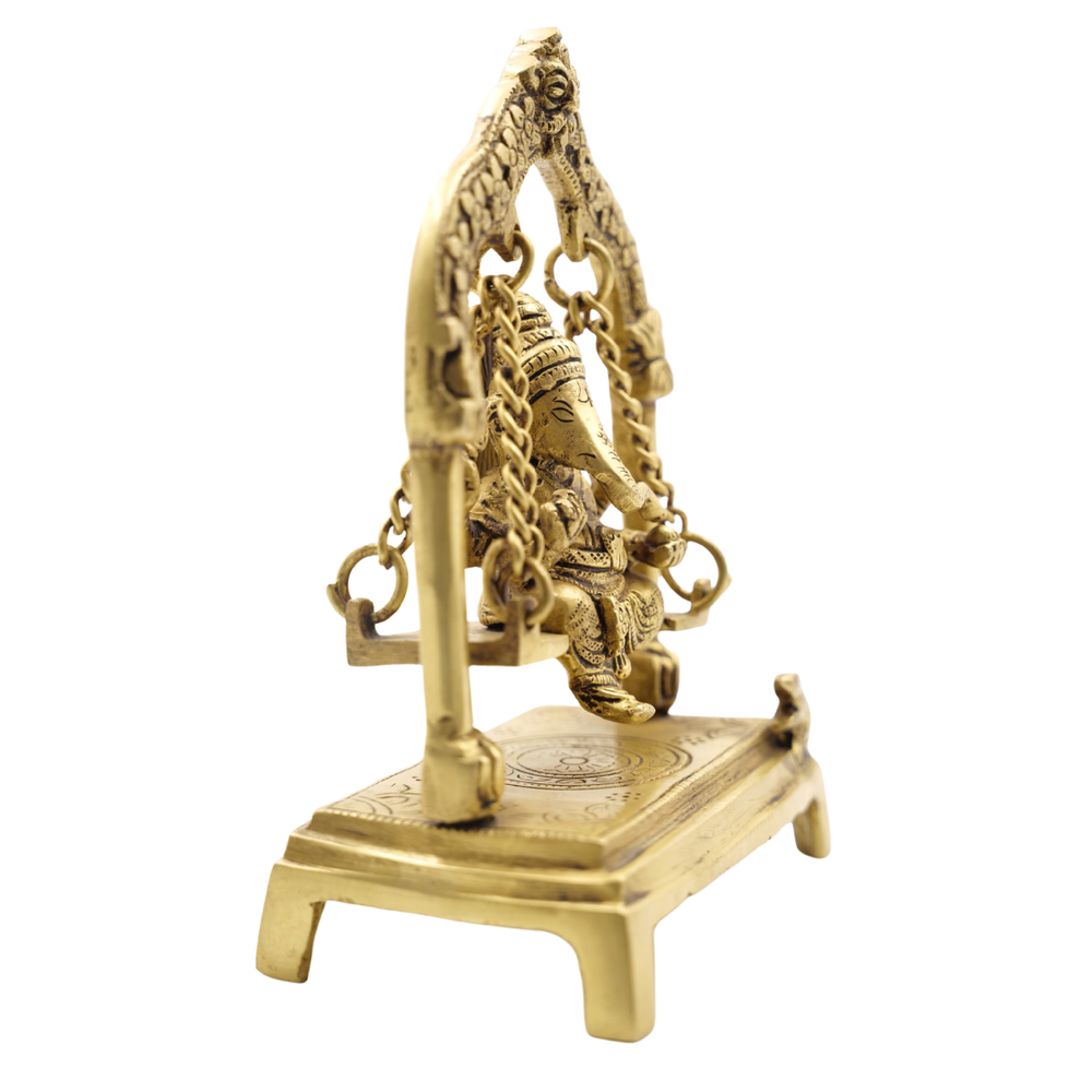 Brass Ganesha Uyyala Idol 800year Pembarthy Craft