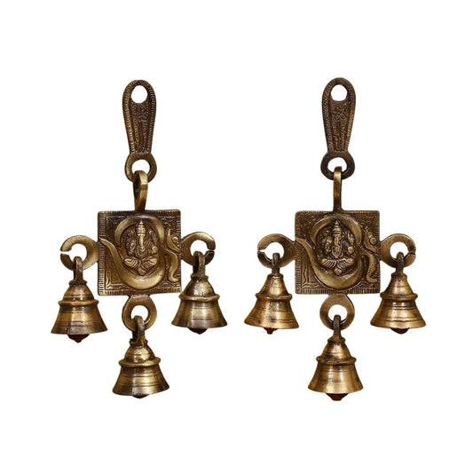 🍀 Lucky Brass Om Ganesh Hangings - Set of 2 🛕