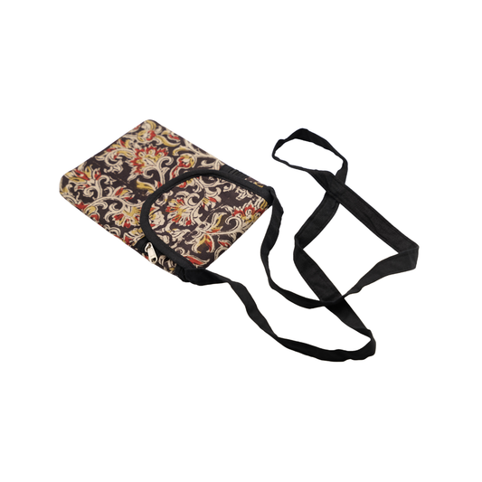 Kalamkari Cotton Mobile Sling Bag – Handmade Floral Print Crossbody Pouch