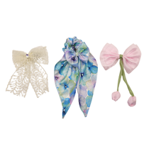Cloth Scrunchies & Hair Accessories Set | Floral & Bow