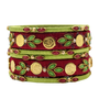 Handmade Bridal Bangles Set Silk Thread Jewelry (Size 2.8)
