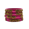 Pink Silk Thread Bangles Designer Ethnic Set