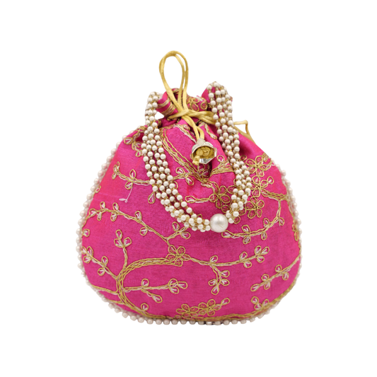 Handmade Potli Bag Embroidered Ethnic Drawstring Pouch