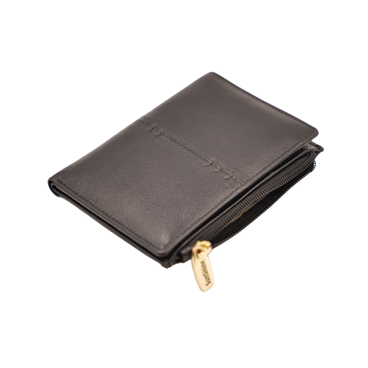 Premium Unisex Leather Wallet Zip Closure Everyday Wallet