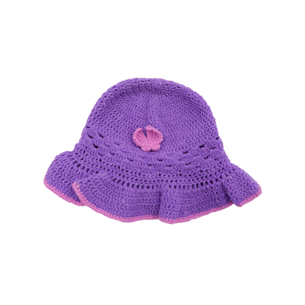 Handmade Woolen Cap Cute Winter Hat with Floral Touch