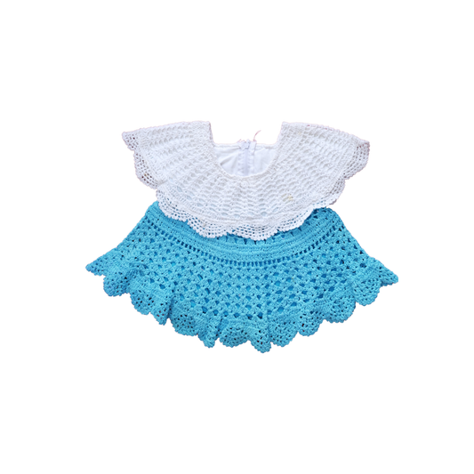 Crochet Lace Kids Dress 👗💙 Handmade Baby Girl Dress