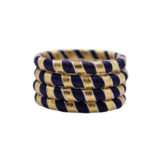 Gota Patti Kids Bangles Set (4 Pieces) – Blue & Gold Festive Bangles for Girls