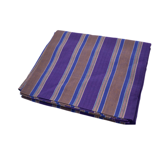 Handwoven Cotton Single Bedsheet – Jail-Made Striped Design (Soft & Breathable)