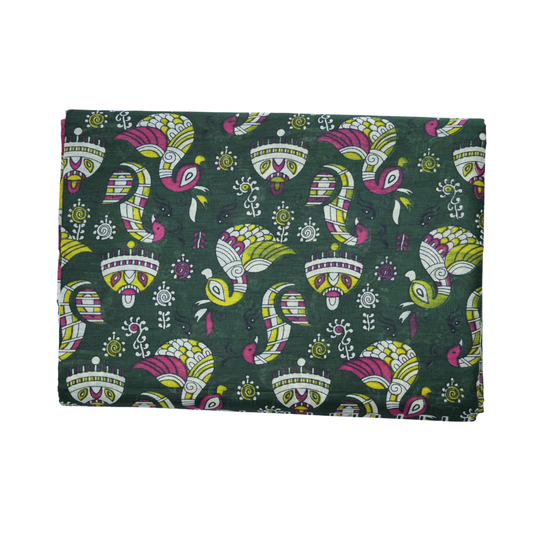 Mulmul Cotton Saree Artistic Print Lightweight Saree