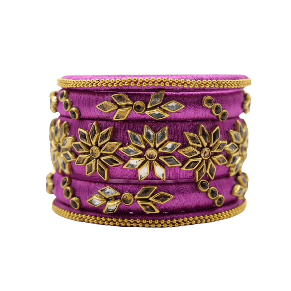 Handmade Bridal Bangles Silk Thread Jewelry (Size 2.6)