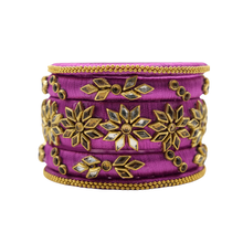 Handmade Bridal Bangles Silk Thread Jewelry (Size 2.6)