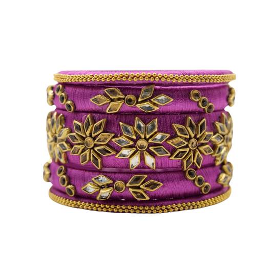 Handmade Bridal Bangles Silk Thread Jewelry (Size 2.6)
