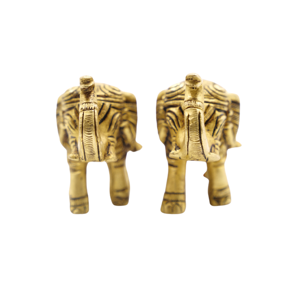 Handcrafted Elephant Idol Set Elegant Decor Pai