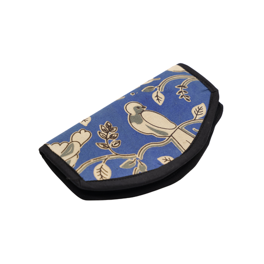 Kalamkari Cotton Wallet – Handmade Bird Motif Foldable Card Holder
