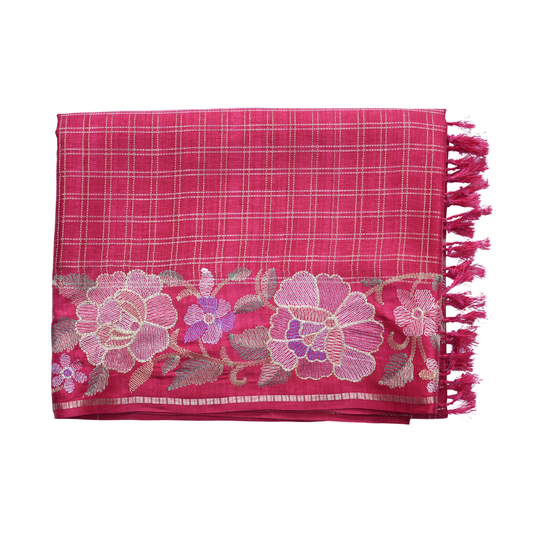 Mangalagiri Saree Floral Border Elegance for Festive Style