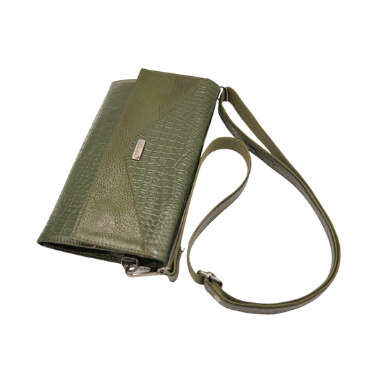 Premium Green Crossbody Handbag Trendy Textured Design