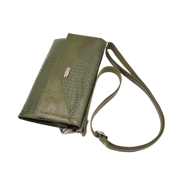 Premium Green Crossbody Handbag Trendy Textured Design