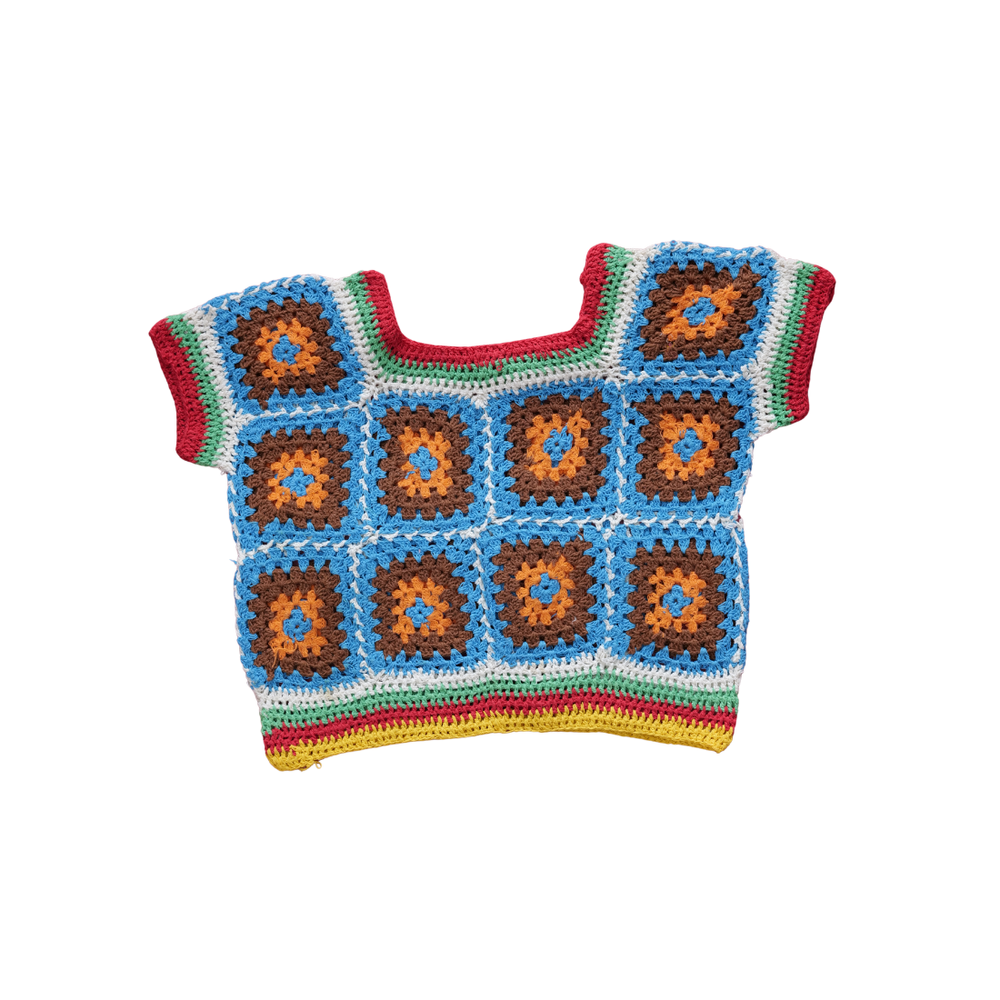Crochet Kids Top 👕✨ Handmade Colorful Granny Square Design