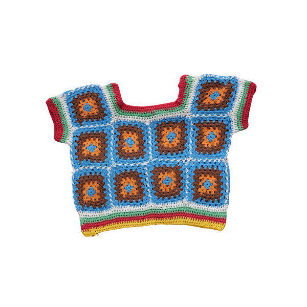 Crochet Kids Top 👕✨ Handmade Colorful Granny Square Design