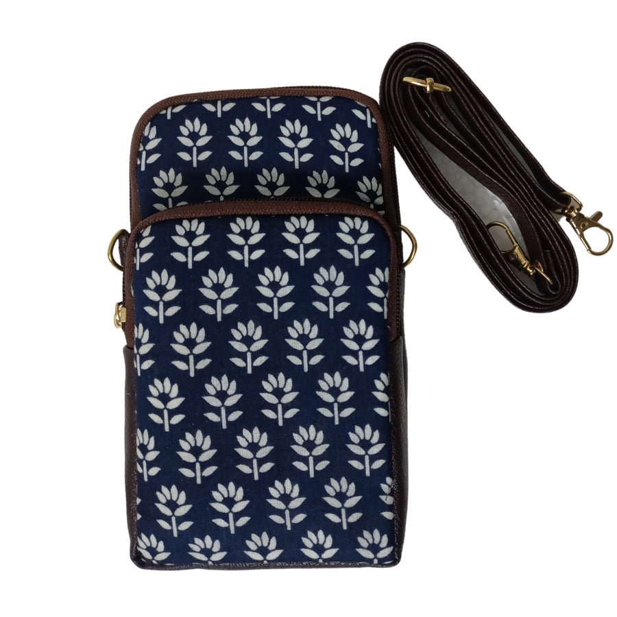 Ikkat Printed Cell Phone Sling Bag