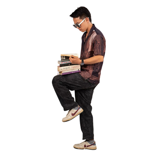 Megastar Brown Chanderi Shirt – Buddha-Inspired Streetwear | Premium Aesthetic