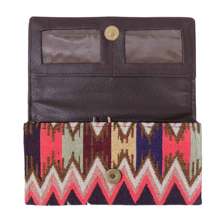 Handmade Ikkat Wallet for Women (20 cm) – Authentic Handloom Purse