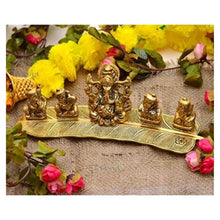 Brass Ganesha on Leaf Set of 5 | Instrumental