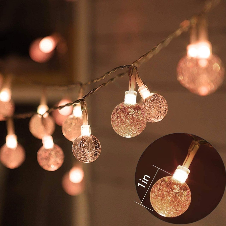 LED String Lights Window Curtain Lights with 25 LED Decorative Lighting Bubbles