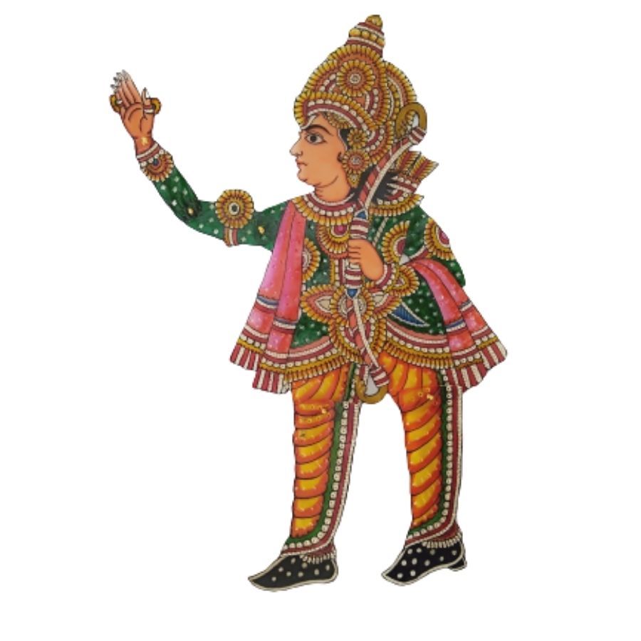 Home Decor - Interior - Hand Painted on Leather - Multicolor Rama