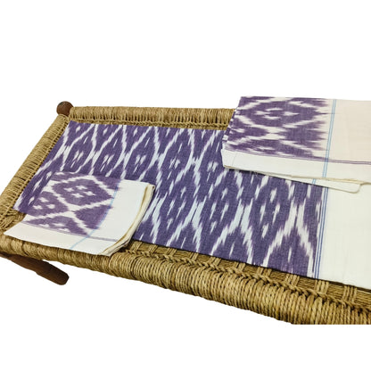 Handwoven Pochampally Ikat Bedsheet – 100% Cotton