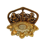 Laxmi Ganesh Saraswati with 5 diyas | 8 Inch