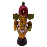 Handcrafted Etikoppaka Handling Ganesha | Green | 9Inches