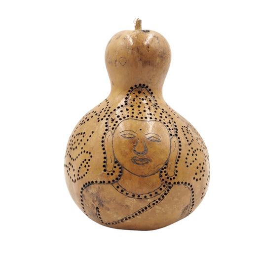 Handcrafted Bottle Gourd Lamp Buddha Art Natural Decor Light