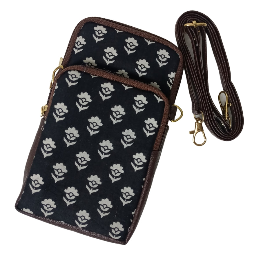 Ikkat Printed Cell Phone Sling Bag