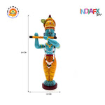 Indiafx Krishna idol Handcrafted and made in Etikoppaka style