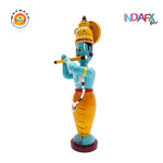 Indiafx Krishna idol Handcrafted and made in Etikoppaka style