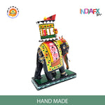 Indiafx Kondapalli Wooden Elephant with Ambari (Multicolour) 9 Inch