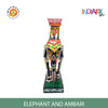 Indiafx Kondapalli Wooden Elephant with Ambari (Multicolour) 9 Inch